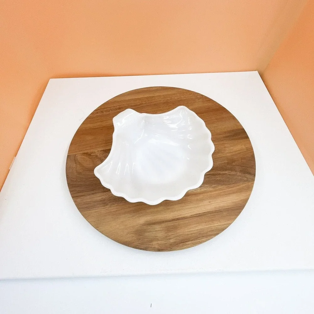 Vintage White Milk Glass Seashell Dish: Ring Holder, Soap Dish (7 inch)